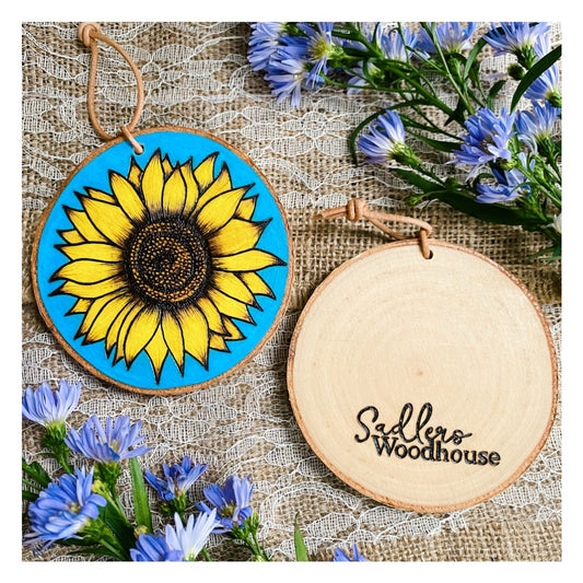 Sunflower Wooden Disc